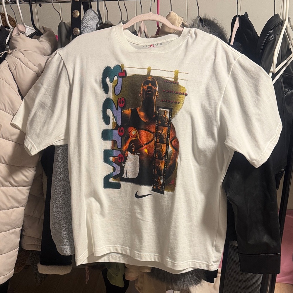 Nike White T-Shirt with Multicolor Graphic